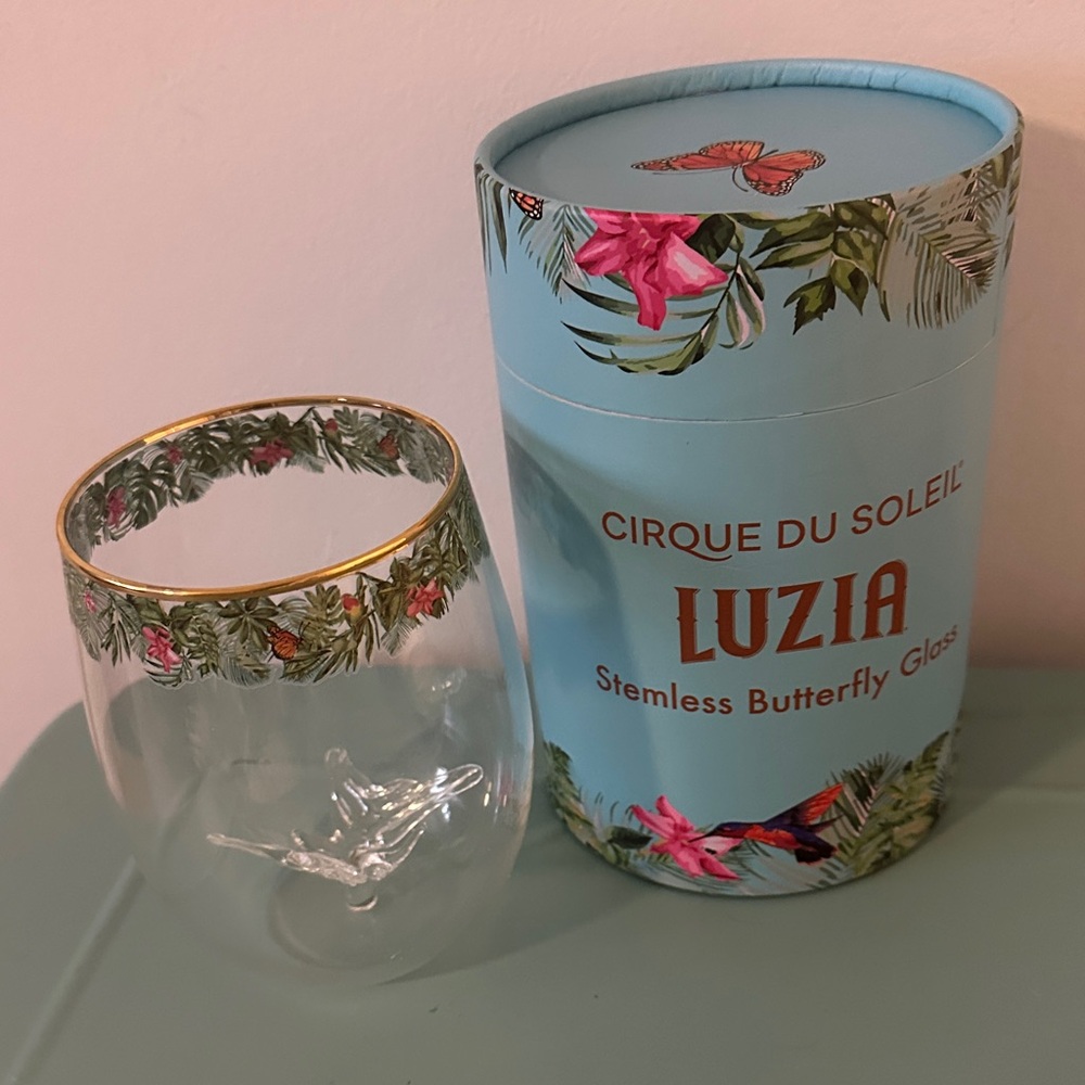 Cirque du Soleil Luzia Stemless Butterfly Glass